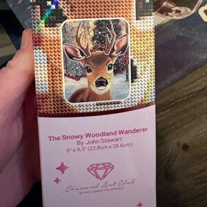 The Snowy Woodland Wanderer Deer Diamond Art Panel - Multicolor